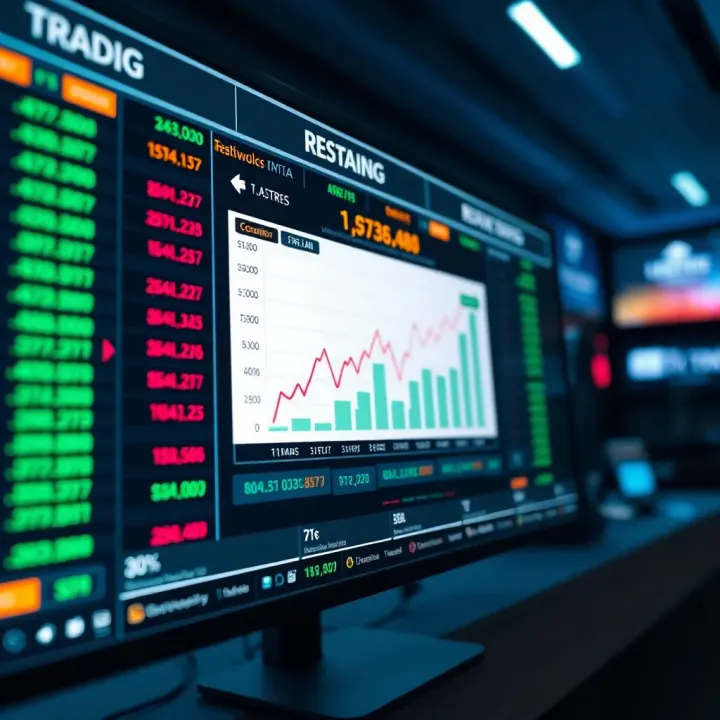 Trading Performance and User Experience Overview Graphical representation of financial growth and trading data on a digital screen