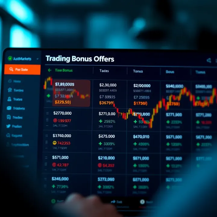 Comparison chart illustrating different trading bonus offers available to South African traders