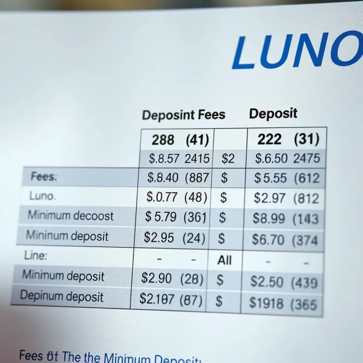 Comparison chart illustrating fees and minimum deposit amounts for different payment options on Luno