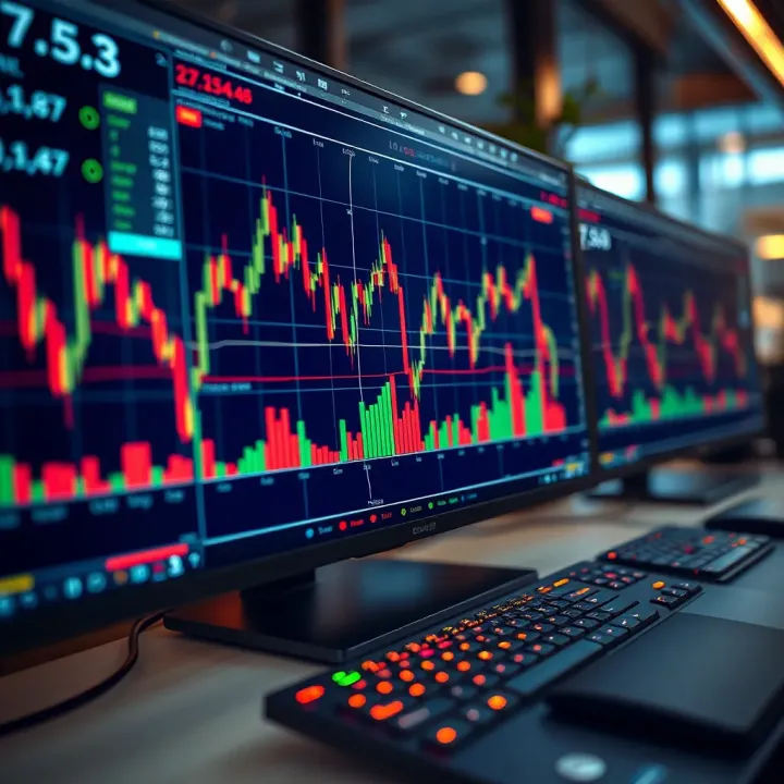 Graph showing automated trading system analyzing stock market data in South African context
