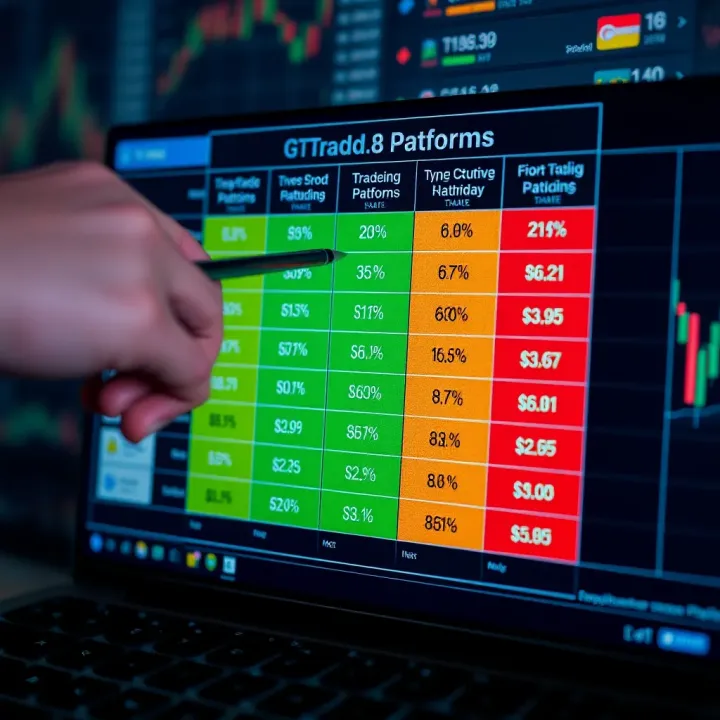 Comparison chart of different trading platforms highlighting fees and features for investors