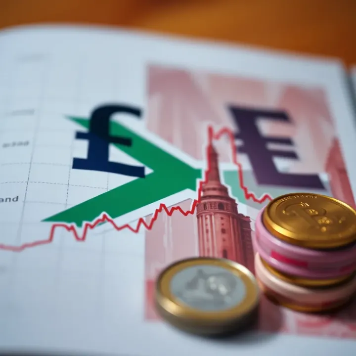 Graph showing fluctuations in the exchange rate between British Pound and South African Rand over recent months