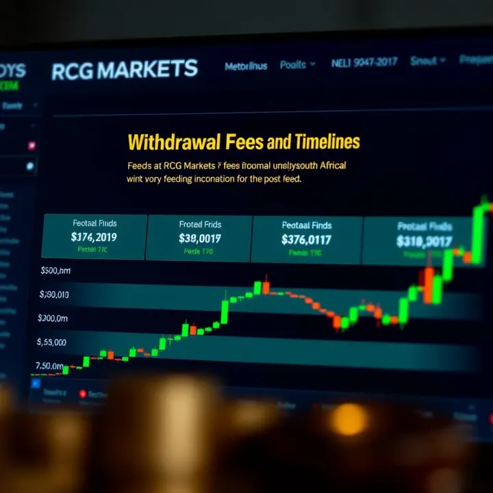 Graphic depicting fees and timelines related to withdrawing funds at RCG Markets for South African traders