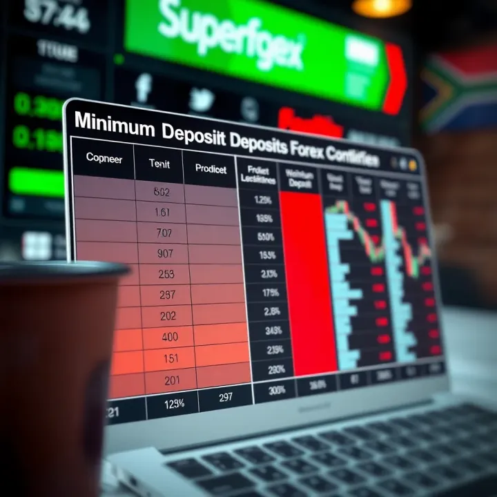 Comparison chart highlighting minimum deposit requirements across different forex brokers