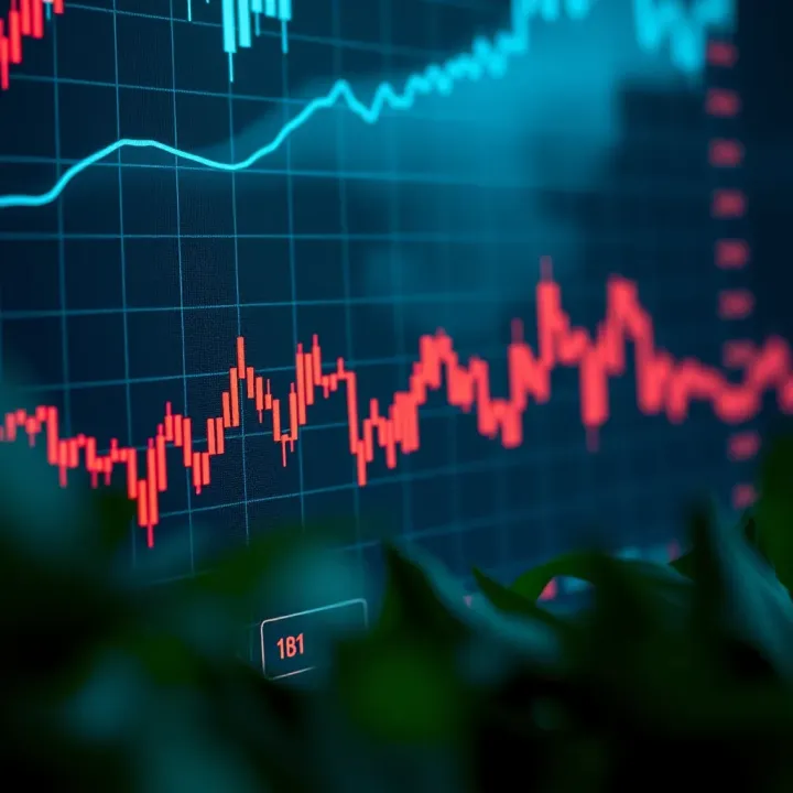 Chart displaying upward and downward trends in binary options trading