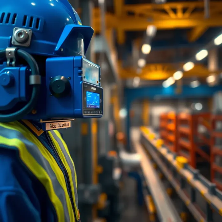 Blue Guardian device capturing real-time safety data in an industrial environment