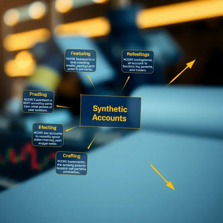 Diagram illustrating the features and benefits of synthetic accounts in trading