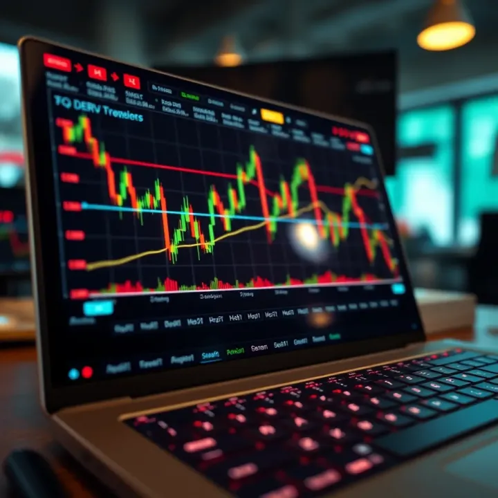 Graph showing financial market trends on a digital trading platform interface
