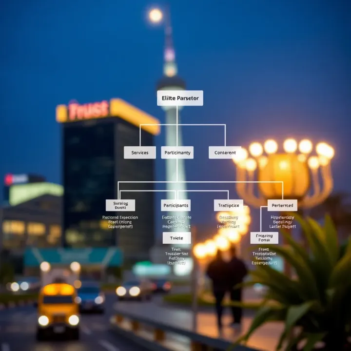 Diagram illustrating the hierarchical structure and main participants within the elite trust market