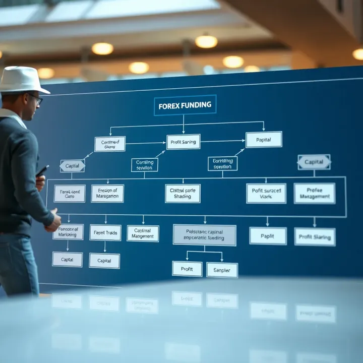 Flowchart depicting how forex trading funding works showing capital allocation and profit sharing