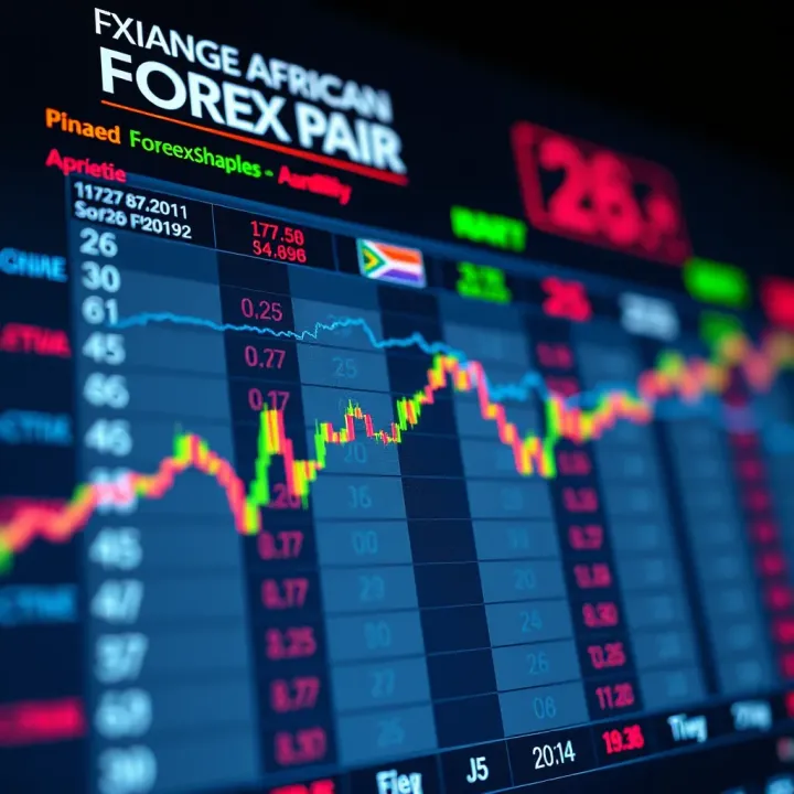 Chart showing currency exchange rates for major forex pairs relevant to South African traders