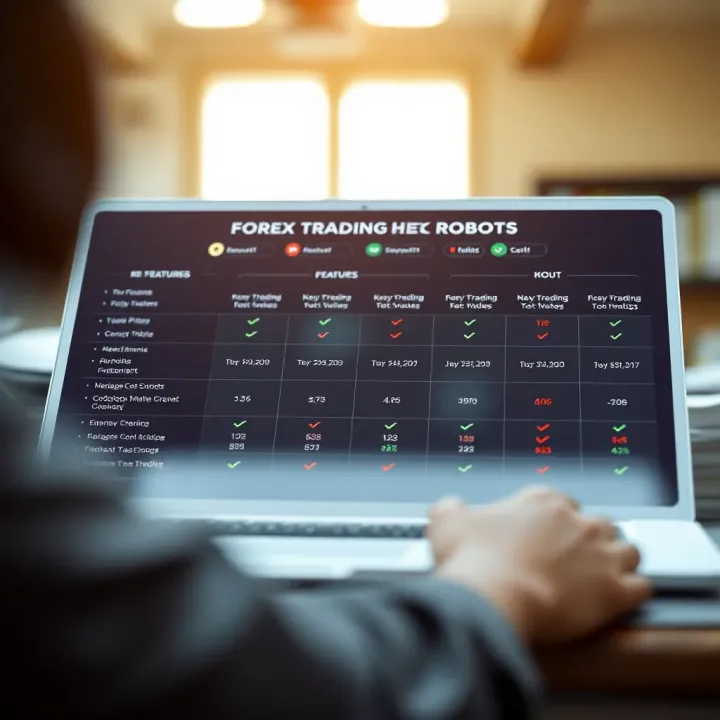 Comparison chart highlighting key features that influence the value of forex trading robots