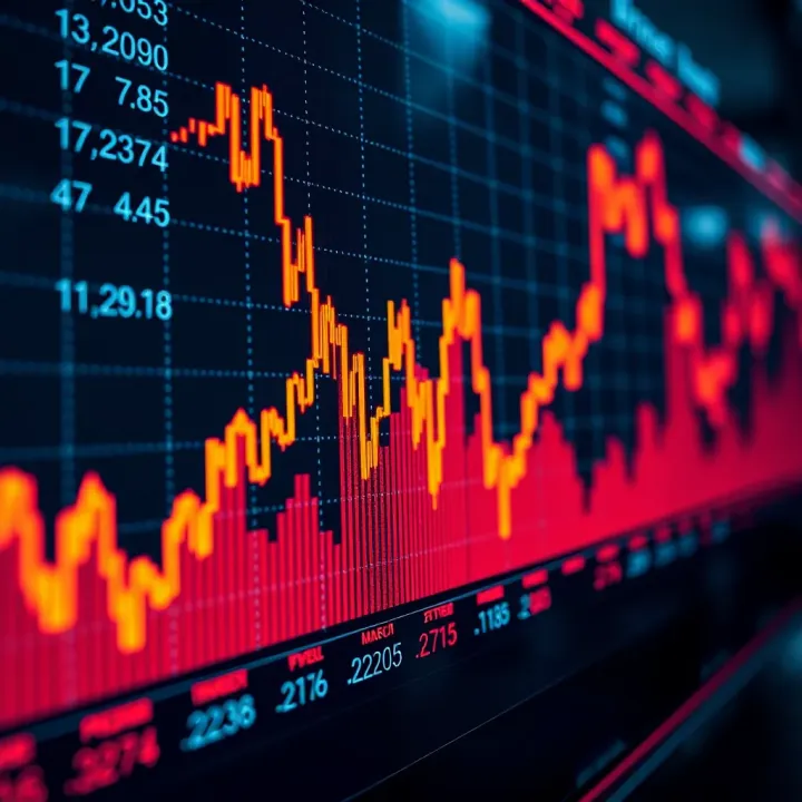 Graph depicting forex indices fluctuating on a digital trading platform