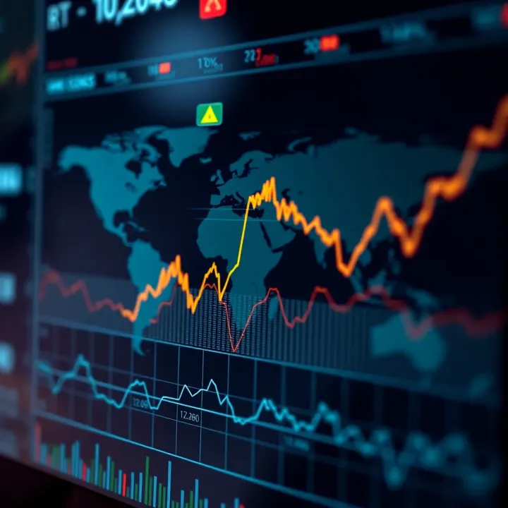 Graph showing the performance trends of major global and South African stock market indices