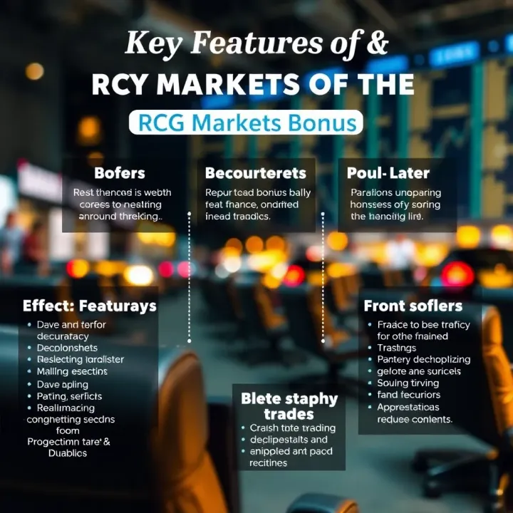 Illustration showing key features and benefits of the RCG Markets bonus for traders in South Africa