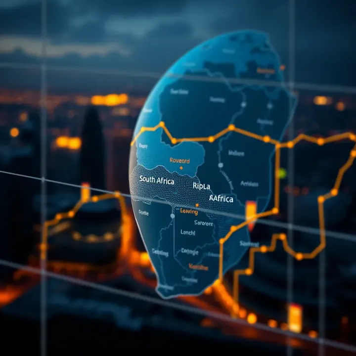 Map highlighting Ripple's growing influence in South Africa's digital payment ecosystem