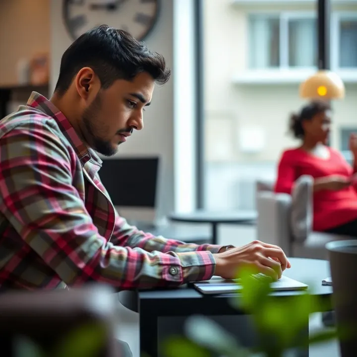 Illustration of a South African entrepreneur reviewing funding options on a laptop