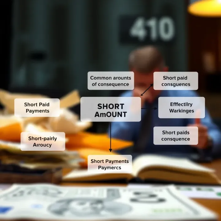 Common Causes and Effects of Short Paid Amounts in Business Finance Diagram illustrating common causes and consequences of short payments in business settings