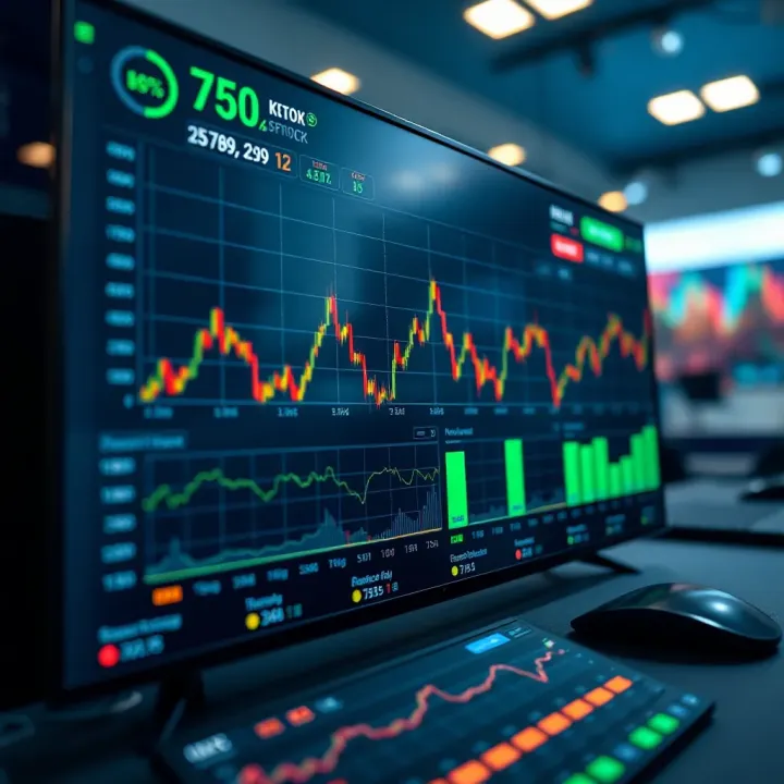 Interactive dashboard displaying market trends and trading options on a digital platform